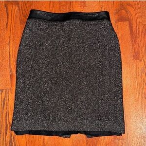 Vintage Kate Hill Wool Skirt with Leather Waist Band | Size 6